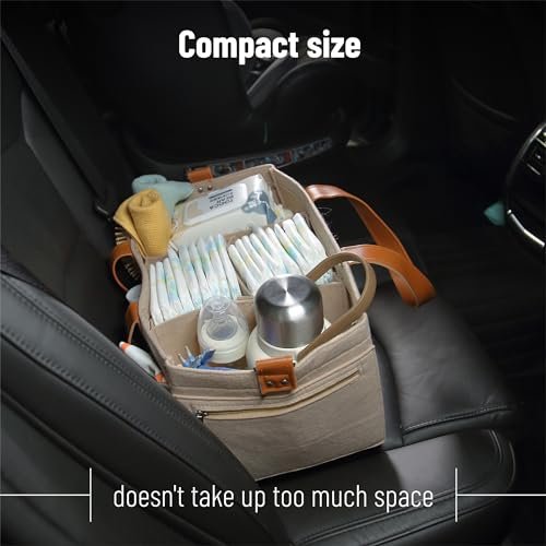 Mr. Pen- Baby Diaper Caddy Organizer, Leather Strap, Baby Organizer, Car Diaper Caddy