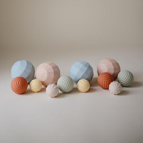 mushie Silicone Nesting Spheres Sensory Toy (Powder Blue)