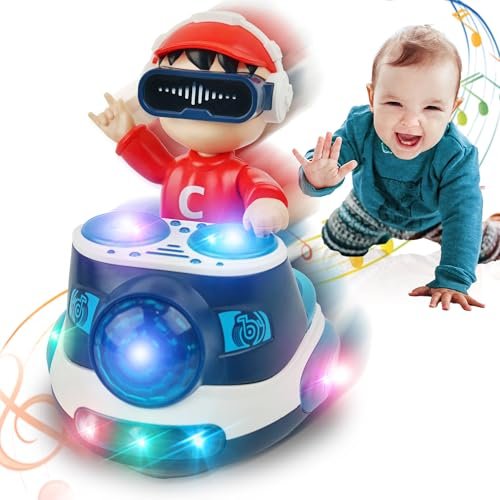 Musical Toys for Baby 6-18 months, Infant Tummy Time Toy for Toddler, Baby Crawling Toys Development Early Educational kids DJ boy Music Sensory Toy Christmas Birthday Gift for Boys and Girls