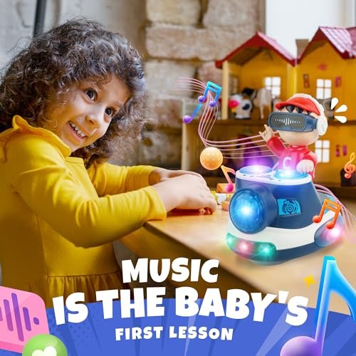 Musical Toys for Baby 6-18 months, Infant Tummy Time Toy for Toddler, Baby Crawling Toys Development Early Educational kids DJ boy Music Sensory Toy Christmas Birthday Gift for Boys and Girls