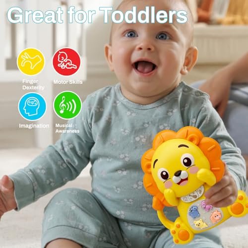 Musical Toys for Toddlers 1-3, Lion Piano Light Up Musical Toys, 6-12,12-18 Months Baby Toy, Toddler Early Education Birthday Boy Girl Gifts for 1 2 3 Years Old