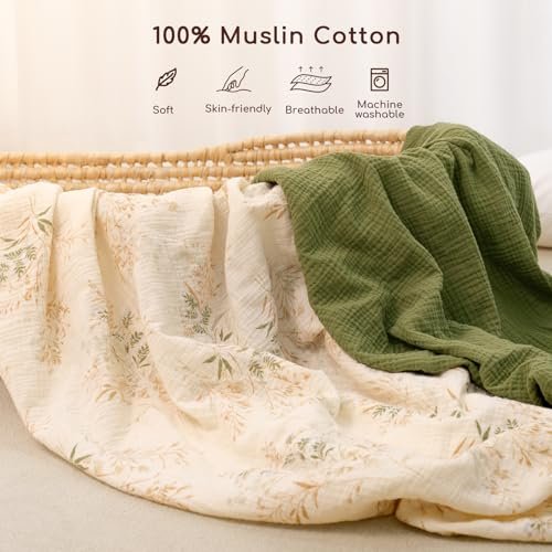 Muslin Changing Pad Cover 100% Cotton Diaper Changing Table Cover for Unisex Baby Boys Girls 2 Pack Changing Pad Sheets Green