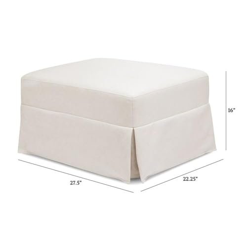Namesake Gliding Ottoman in Performance Cream Eco-Weave, Water Repellent & Stain Resistant, Greenguard Gold & CertiPUR-US Certified