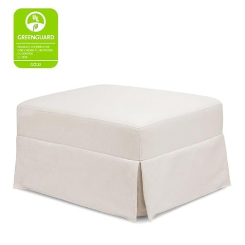 Namesake Gliding Ottoman in Performance Cream Eco-Weave, Water Repellent & Stain Resistant, Greenguard Gold & CertiPUR-US Certified