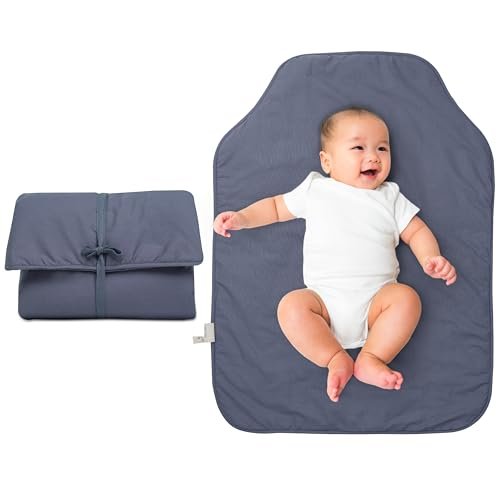 Natemia Baby Portable Diaper Changing Pad - Portable Changing Pad for Baby, Flexible Design for Travel, Machine Washable Percale Cotton, Made in Turkey, Baby Essentials