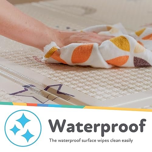 Nuby Reversible Baby Floor Mat - Foldable and Lightweight Baby Play Mat for Floor - Easy Storage and Travel - Safari