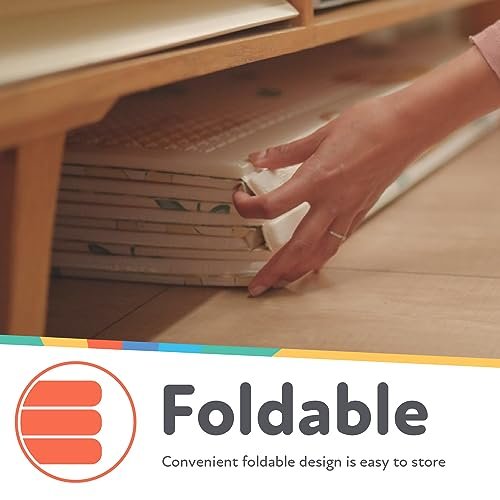 Nuby Reversible Baby Floor Mat - Foldable and Lightweight Baby Play Mat for Floor - Easy Storage and Travel - Safari