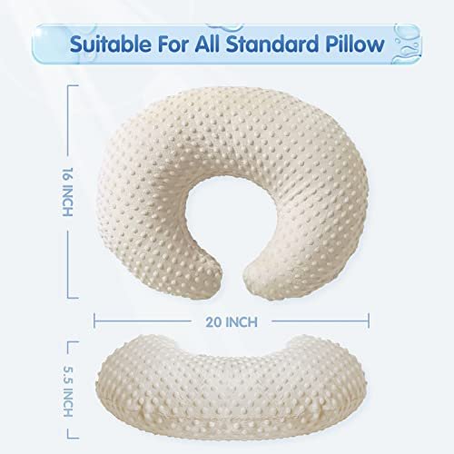 Nursing Pillow for Baby and Mom-Breastfeeding Pillows with Removable Baby Feeding Pillow Cover-Ergonomic Nursing Essentials for Bottle and Breast Feeding,Baby Sitting Support Pillow (Beige)