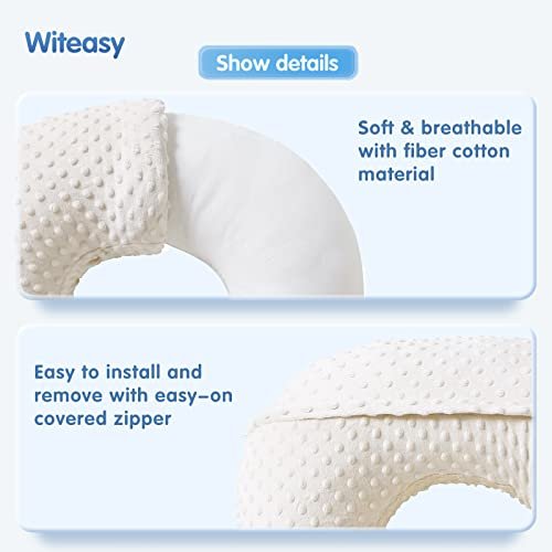 Nursing Pillow for Baby and Mom-Breastfeeding Pillows with Removable Baby Feeding Pillow Cover-Ergonomic Nursing Essentials for Bottle and Breast Feeding,Baby Sitting Support Pillow (Beige)