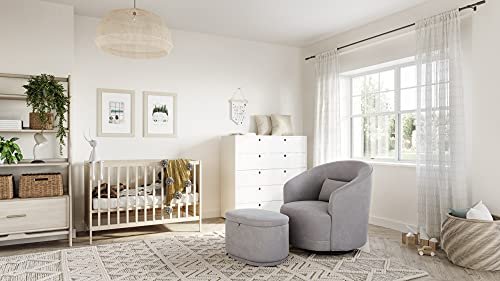 Nurture& The Ottoman Premium Quality Storage Ottoman for Nursery with Stain-Resistant Performance Fabric (Gray)