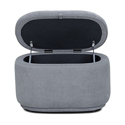 Nurture& The Ottoman Premium Quality Storage Ottoman for Nursery with Stain-Resistant Performance Fabric (Gray)