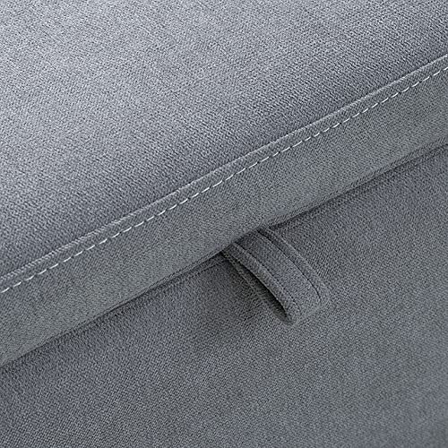 Nurture& The Ottoman Premium Quality Storage Ottoman for Nursery with Stain-Resistant Performance Fabric (Gray)