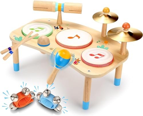 OATHX Kids Drum Set - 11 in 1 Musical Instruments for Toddlers Baby Preschool Educational Musical Toys, Montessori Toys for Kids Ages 1-6
