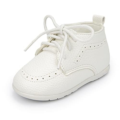 ohsofy Infant Baby Boy Oxford Shoes PU Leather Loafers Rubber and Soft Sole Wedding Dress Shoes Toddler Girl Baby Walking Shoes