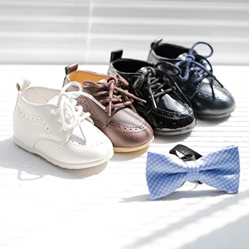 ohsofy Infant Baby Boy Oxford Shoes PU Leather Loafers Rubber and Soft Sole Wedding Dress Shoes Toddler Girl Baby Walking Shoes