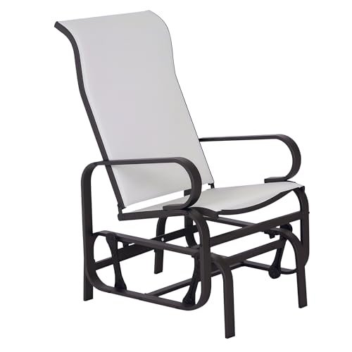 Outsunny Outdoor Glider Chair, Gliders for Outside Patio with Smooth Rocking Mechanism and Lightweight Construction for Backyard, Beige