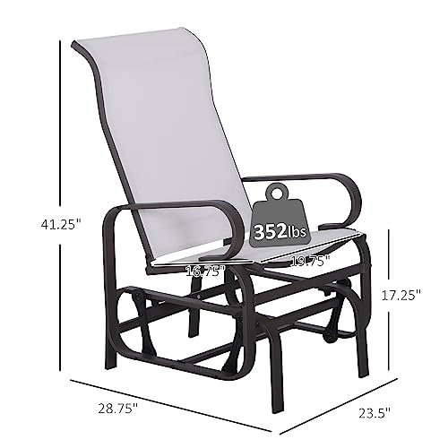 Outsunny Outdoor Glider Chair, Gliders for Outside Patio with Smooth Rocking Mechanism and Lightweight Construction for Backyard, Beige