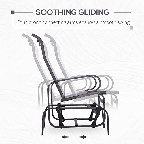 Outsunny Outdoor Glider Chair, Gliders for Outside Patio with Smooth Rocking Mechanism and Lightweight Construction for Backyard, Beige