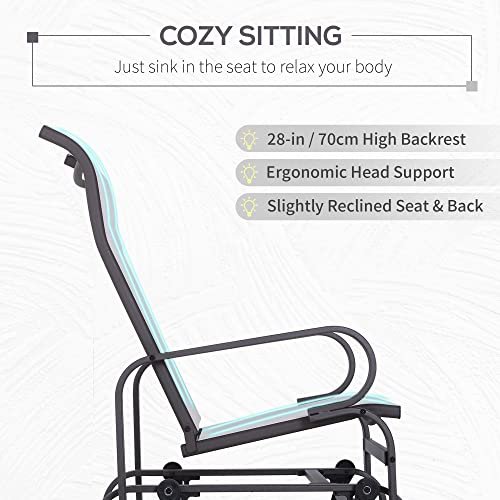 Outsunny Outdoor Glider Chair, Gliders for Outside Patio with Smooth Rocking Mechanism and Lightweight Construction for Backyard, Beige