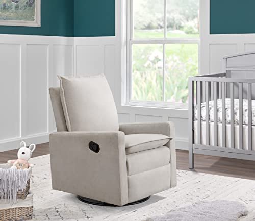 Oxford Baby Uptown Upholstered Swivel Glider & Recliner Nursery Chair, Sand