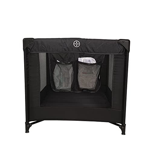Pamo Babe Portable Crib Baby Playpen with Mattress and Carry Bag (Black)