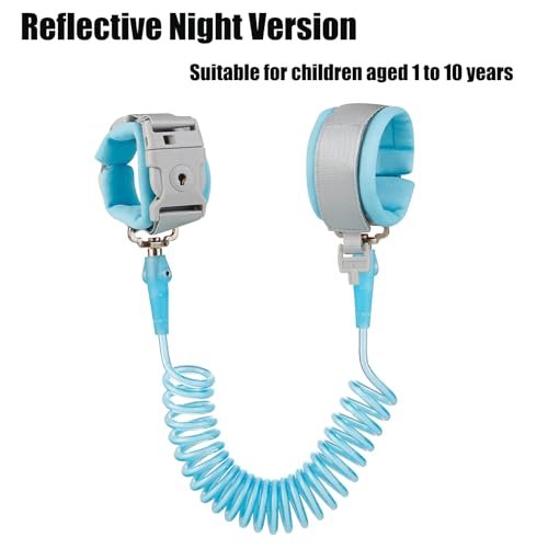 PandaEar Anti Lost Wrist Link, Toddler Harness Walking Leash Safety Child Wristband Leashes for Babies Kids -Blue