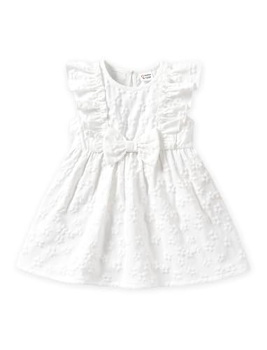 PATPAT Toddler Baby Girls Summer Dresses Spring Clothes Flower Sundress Ruffle Sleeve Bowknot 3-24 Months
