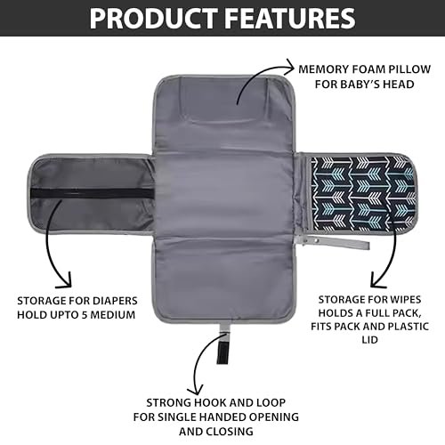 Portable Baby Changing Pad | Waterproof Travel Changing Mat for Moms & Dads | Lightweight & Compact for On-The-Go Convenience