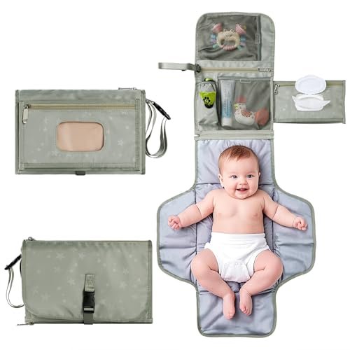 Portable Baby Diaper Changing Pad with Wipe Dispenser and Waste Bag Dispenser Detachable Diaper Changing Travel Bag with Waterproof Changing Mat Well Organized for Changing Kits