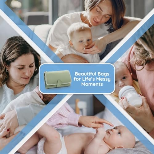 Portable Diaper Changing Pad by LilStinker, Newborn Baby Changing Pad & Travel Diaper Bag, Portable Changing Pad for Baby - Baby Changing Station, New Mom Gift (Sage Green)