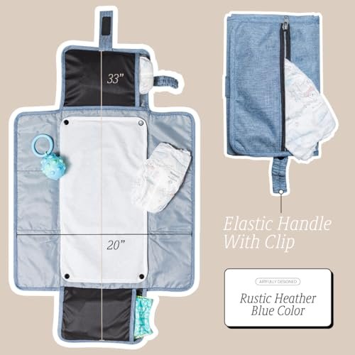 Portable Diaper Changing Pad for Baby - Travel Changing Kit with Washable Safe Pads and Built in Storage & Cushioning - Waterproof, Lightweight & Compact Baby Changing Mat for Newborn Girl & Boy