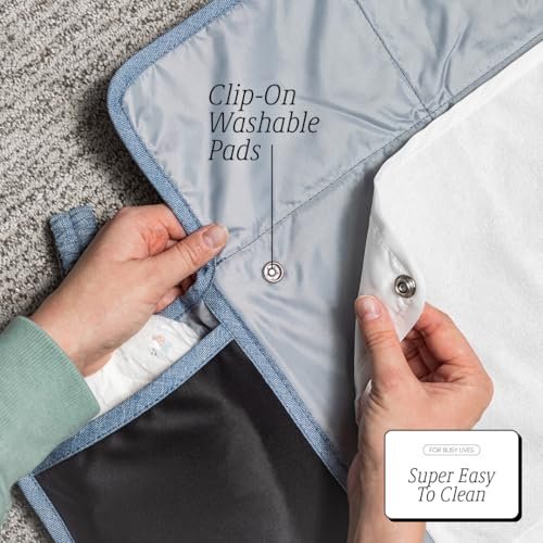 Portable Diaper Changing Pad for Baby - Travel Changing Kit with Washable Safe Pads and Built in Storage & Cushioning - Waterproof, Lightweight & Compact Baby Changing Mat for Newborn Girl & Boy