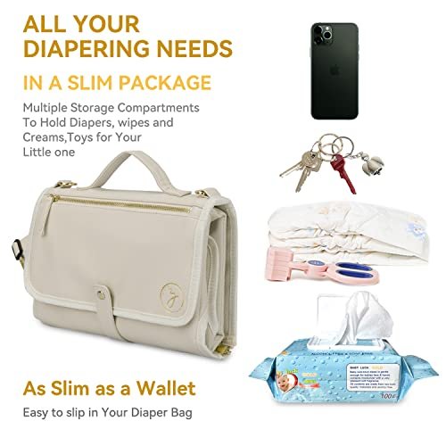 Portable Diaper Changing Pad. Portable Changing Pad for Diaper Bag. Travel Changing Pad. Newborn Essentials, Newborn Girls and Boys, Cream, 750 Count