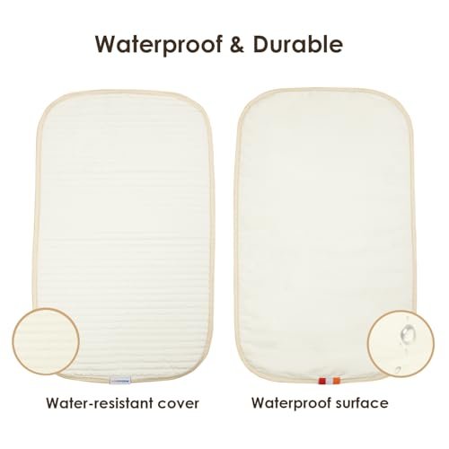Portable Diaper Changing Pad-Quilted Thicker Waterproof Changing Pad-Change Pad Liner Bed Pad Play Mat-Travel Diaper Changing Pad (Flat)