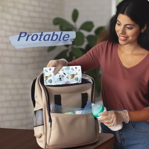 Potable Waterproof Diaper Baby Changing Pad, Double-Sided Infant Travel Foldable Changing Mat On The Go Changing Pad for Baby Newborn