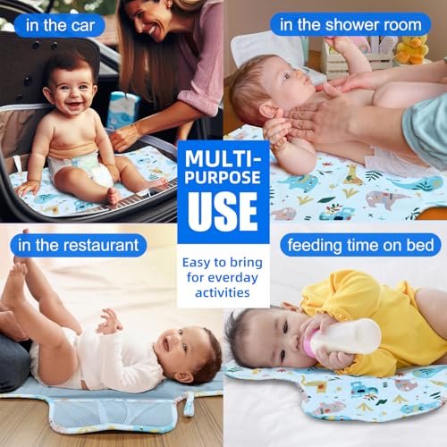 Potable Waterproof Diaper Baby Changing Pad, Double-Sided Infant Travel Foldable Changing Mat On The Go Changing Pad for Baby Newborn