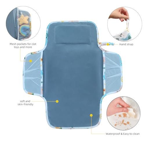 Potable Waterproof Diaper Baby Changing Pad, Double-Sided Infant Travel Foldable Changing Mat On The Go Changing Pad for Baby Newborn