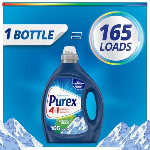 Purex Liquid Laundry Detergent, Ultra Concentrated, Mountain Breeze, 82.5 Ounce, 165 Loads