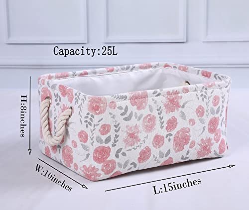 Rectangular Storage Basket Collapsible Organizer Bin Waterproof Toy Box for Organizing Home/Dorm/Kitchen/Pet/Office/Closet/Shelf/Gift Baskets