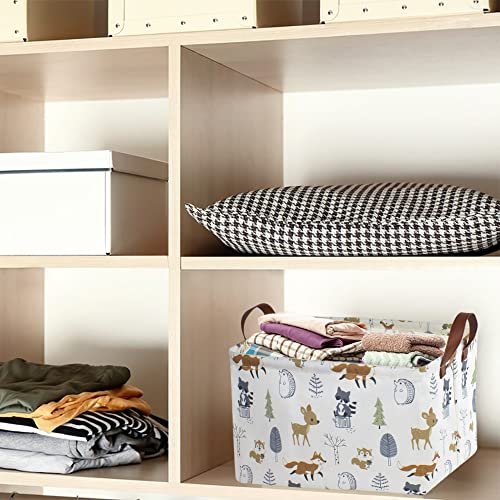 Rectangular Storage Basket,Collapsible Toys Bin,Books Box,Gift Basket,Room Decor(Animal)