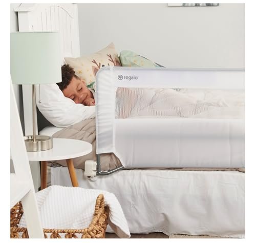 Regalo Swing Down 54-Inch Extra Long Bed Rail Guard, with Reinforced Anchor Safety System