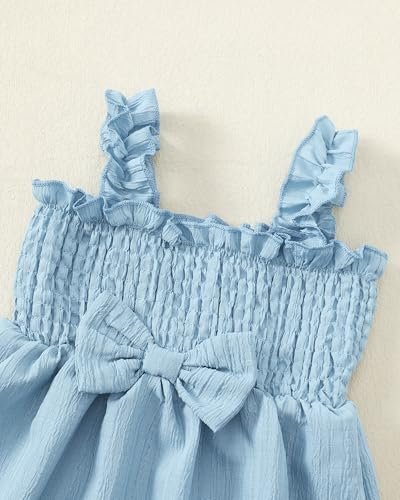 Renotemy Baby Girl Dress Summer Outfits Toddler Girls Clothes Boho Casual Sundress Infant Flower Dresses with Cute Hat