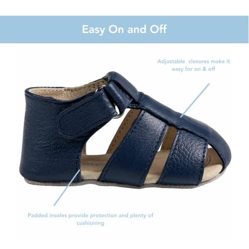 Robeez Baby Boys and Unisex First Kicks Slip Resistant Sandals for Infant and Toddler, 0-24 Months