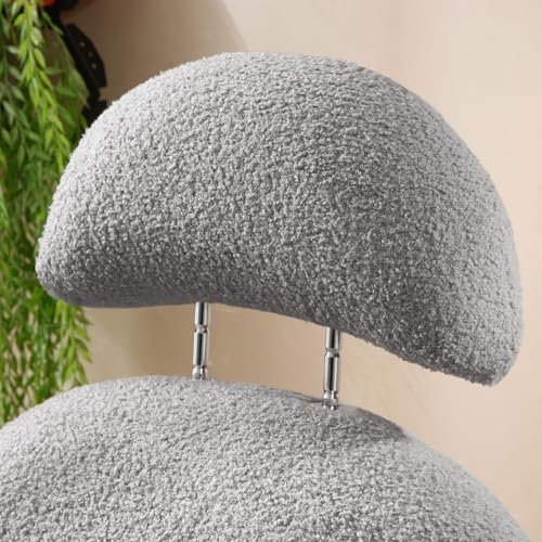 Rocking Chair Nursery, Modern Sherpa Fabric Glider Rocker Rocking with Gold Metal Frame, Rocking Accent Chairs for Living Room, Bedroom, Office (Gray Teddy)