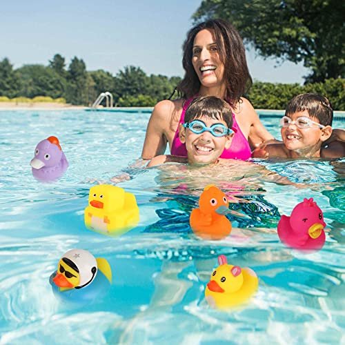 Rubber Ducks in Bulk,Assortment Duckies for Jeep Ducking Floater Duck Bath Toys Party Favors (30-Pack)