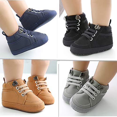 RVROVIC Baby Boys Girls Anti-Slip Sneakers Soft Ankle Boots Toddler First Walkers Newborn Crib Shoes