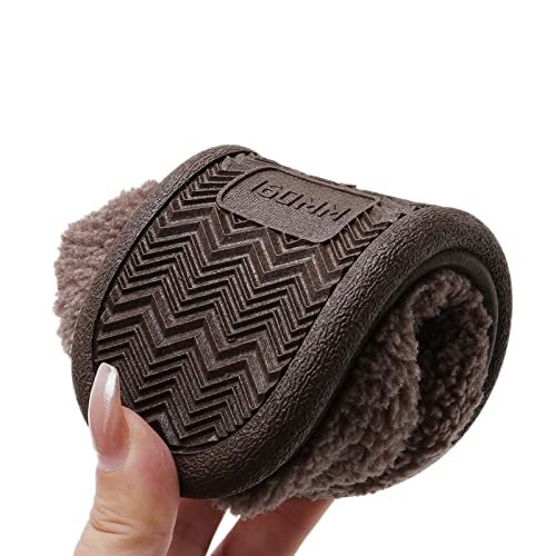RVROVIC Boys Girls House Warm Slippers Fuzzy Winter Soft Slippers for Kids Fleece Non-slip Toddler Home Indoor Shoes