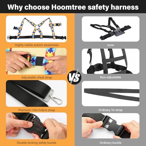 Safety Harness Leash for Special Needs Child Aged 3-12 Years Fully Ajustable, Sturdy Walking Harness for Older Children with Grab Handle, Keeping Active ADHD/ASD Autism Kids Safe in Public