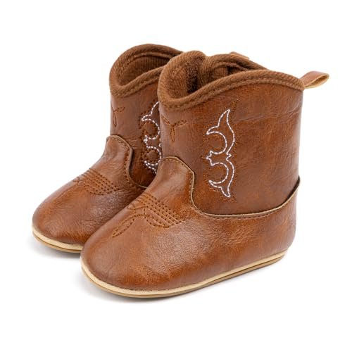 Sawimlgy Infant Baby Boys Girls Plush Winter Snow Boots Cowboy Tassels Bowknot Ankle Side Zipper Soft Sole Boots Toddler Newborn Warm First Walker Crib Outdoor Shoes