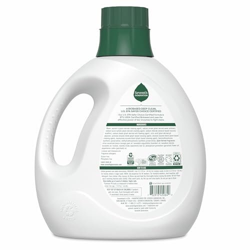 Seventh Generation Liquid Laundry Detergent, Fresh Lavender Scent, 90 Loads, Fights Stains, 135 Fl Oz